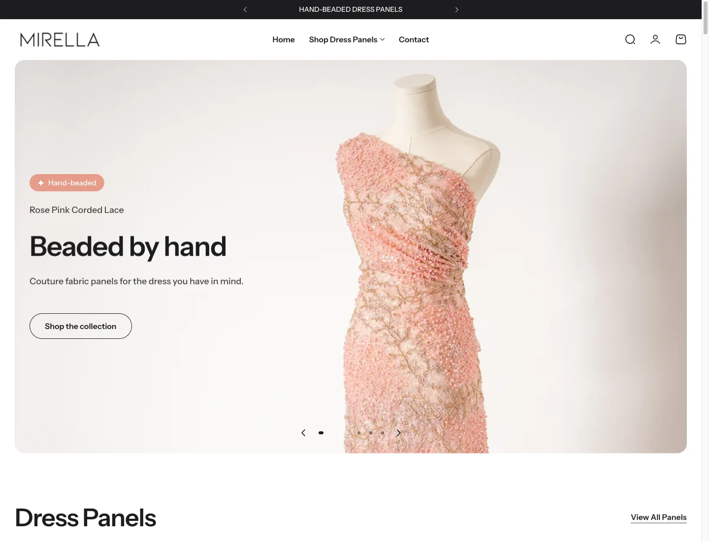 Mirella Dresses website preview